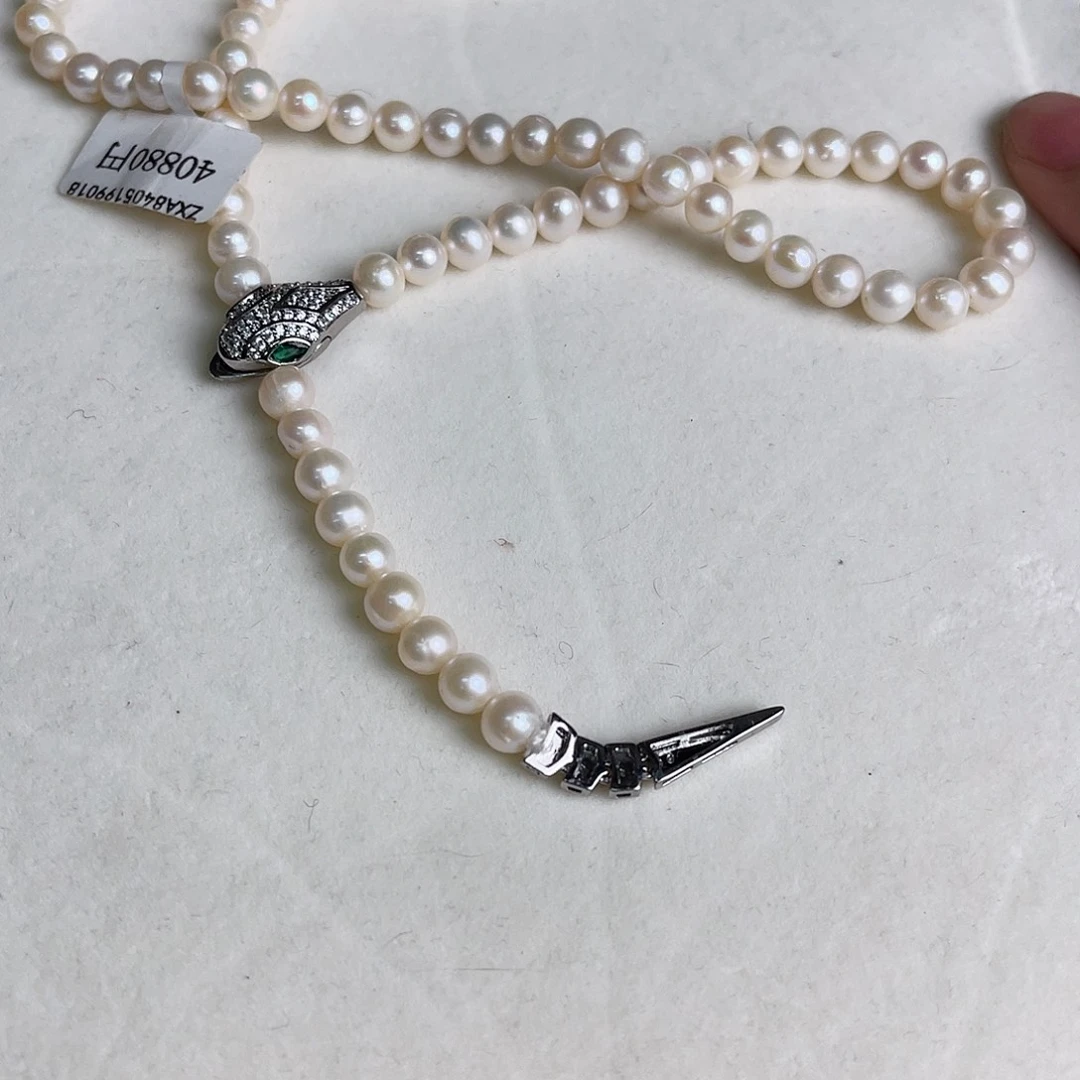 银S925镶嵌天然珍珠淡水珍珠