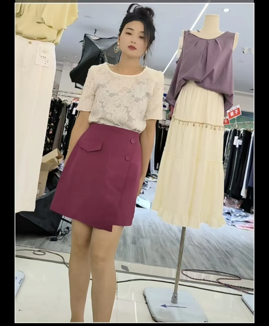 短裙轻熟风短裙休闲裙子夏季高腰女装百搭时尚洋气2256