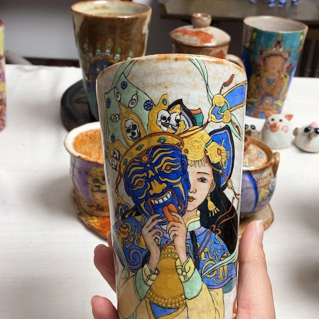 手工手绘扎吉拉姆茶杯