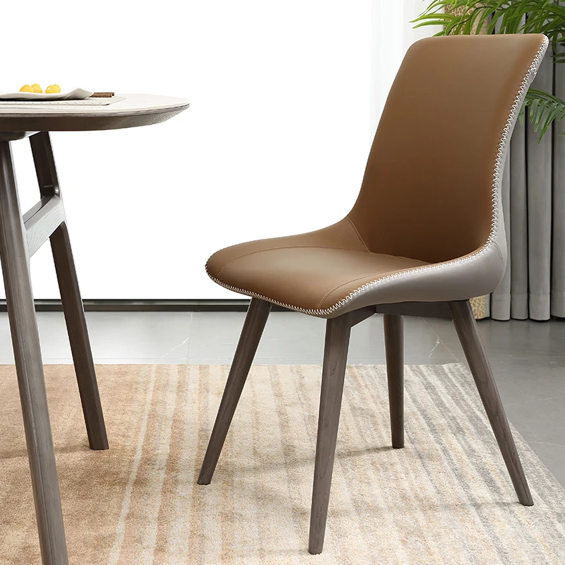 现代简约轻奢餐椅软包皮革靠背480*530*900