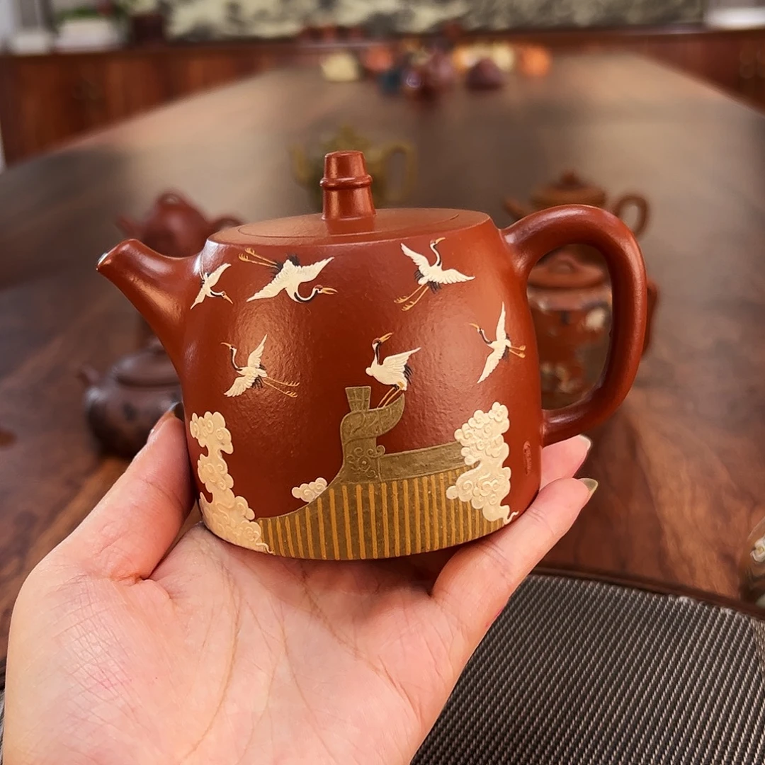 茶壶紫砂仙鹤汉铎