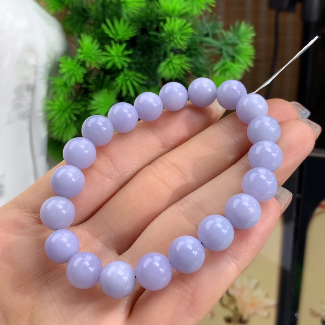 翡翠手链未镶嵌细润紫罗兰手链卡10m m