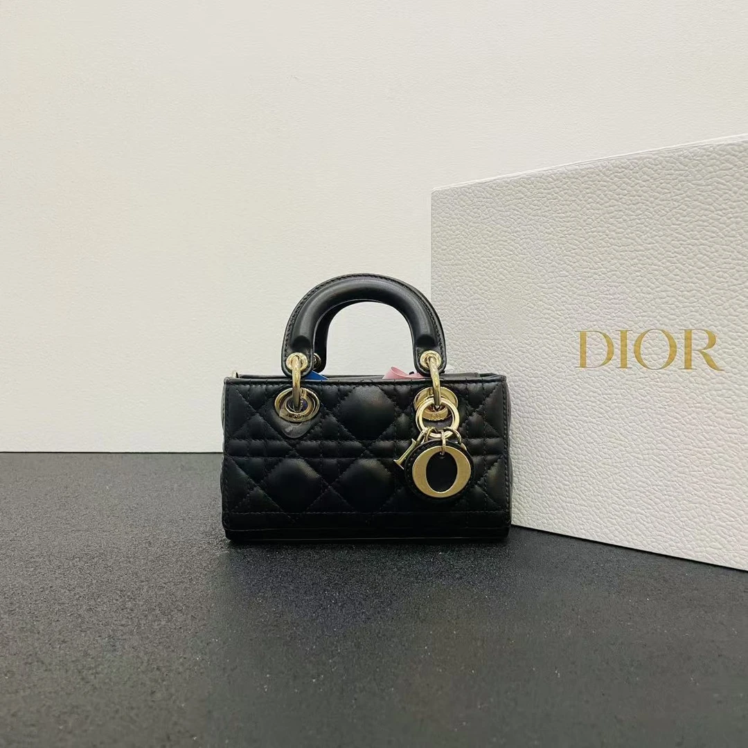 未使用 DIOR/迪奥 壹所奢品/DIOR 横版戴妃 mini 黑金 闲置 元旦