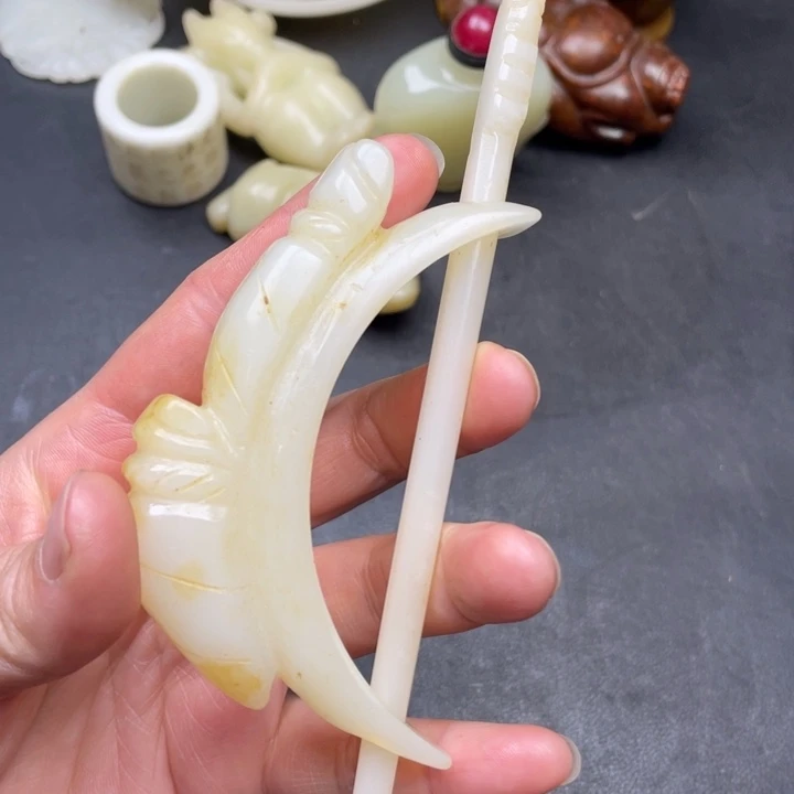 把件白玉菩提摆件