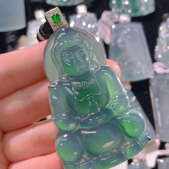 翡翠颈饰银S925镶嵌48，
