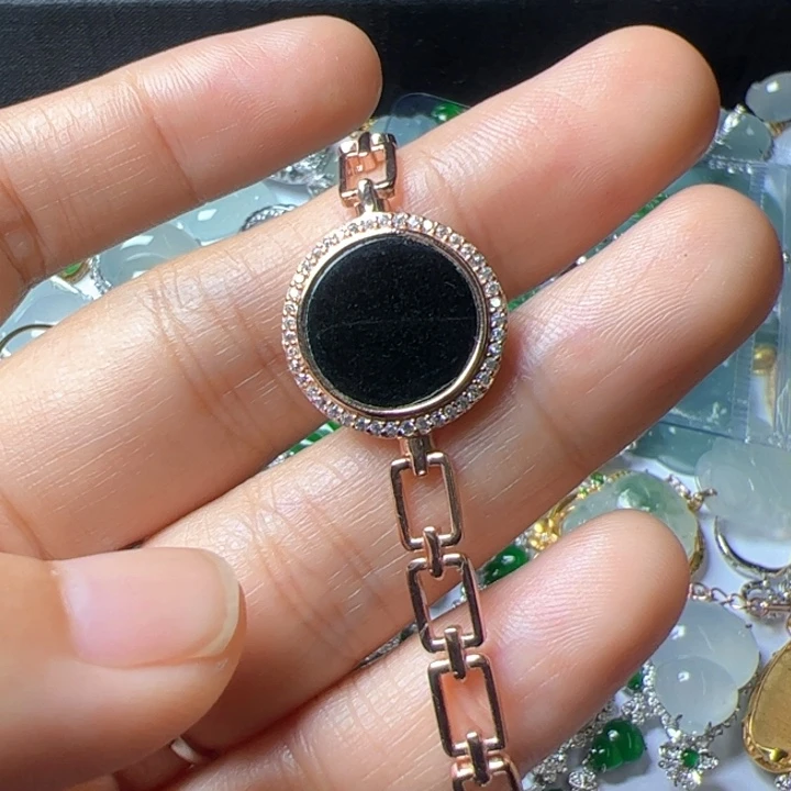 银S925镶嵌手链翡翠