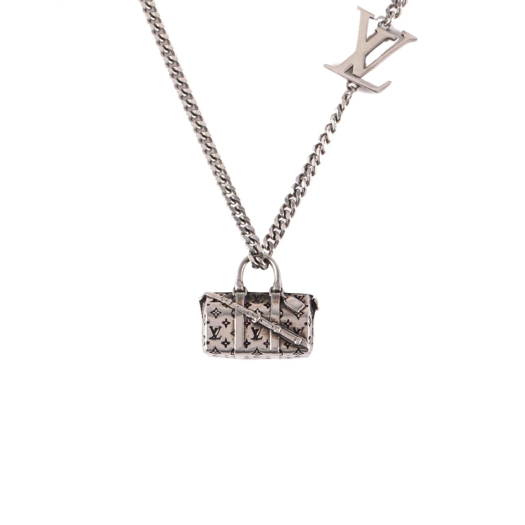 99新 LouisVuitton/路易威登 花花 合金 行李箱吊饰 老花 项链