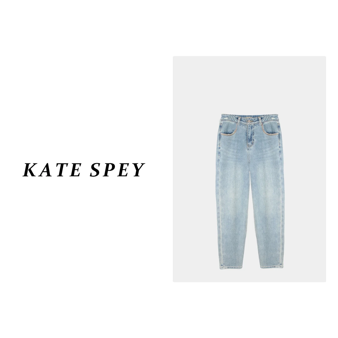 762#烟管牛仔裤女2024年秋季新款浅色高腰显瘦百搭直筒裤