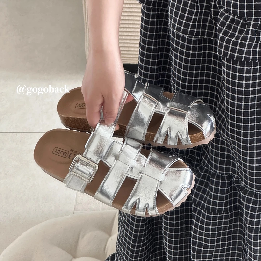 【香港轻奢Sakurano&樱央】gogoback夏季百搭包头半拖鞋女懒人外