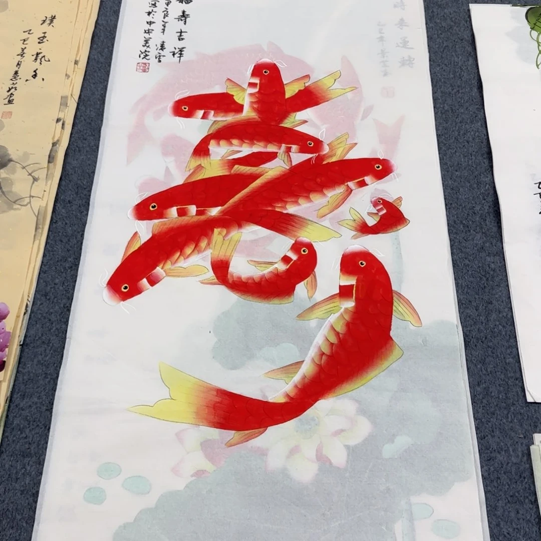 国画尺寸50X100手绘作品