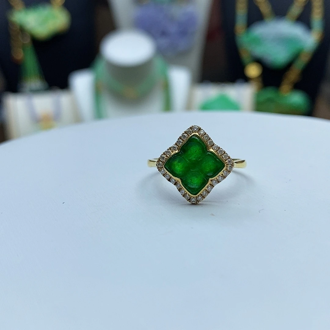 翡翠戒指未镶嵌天然