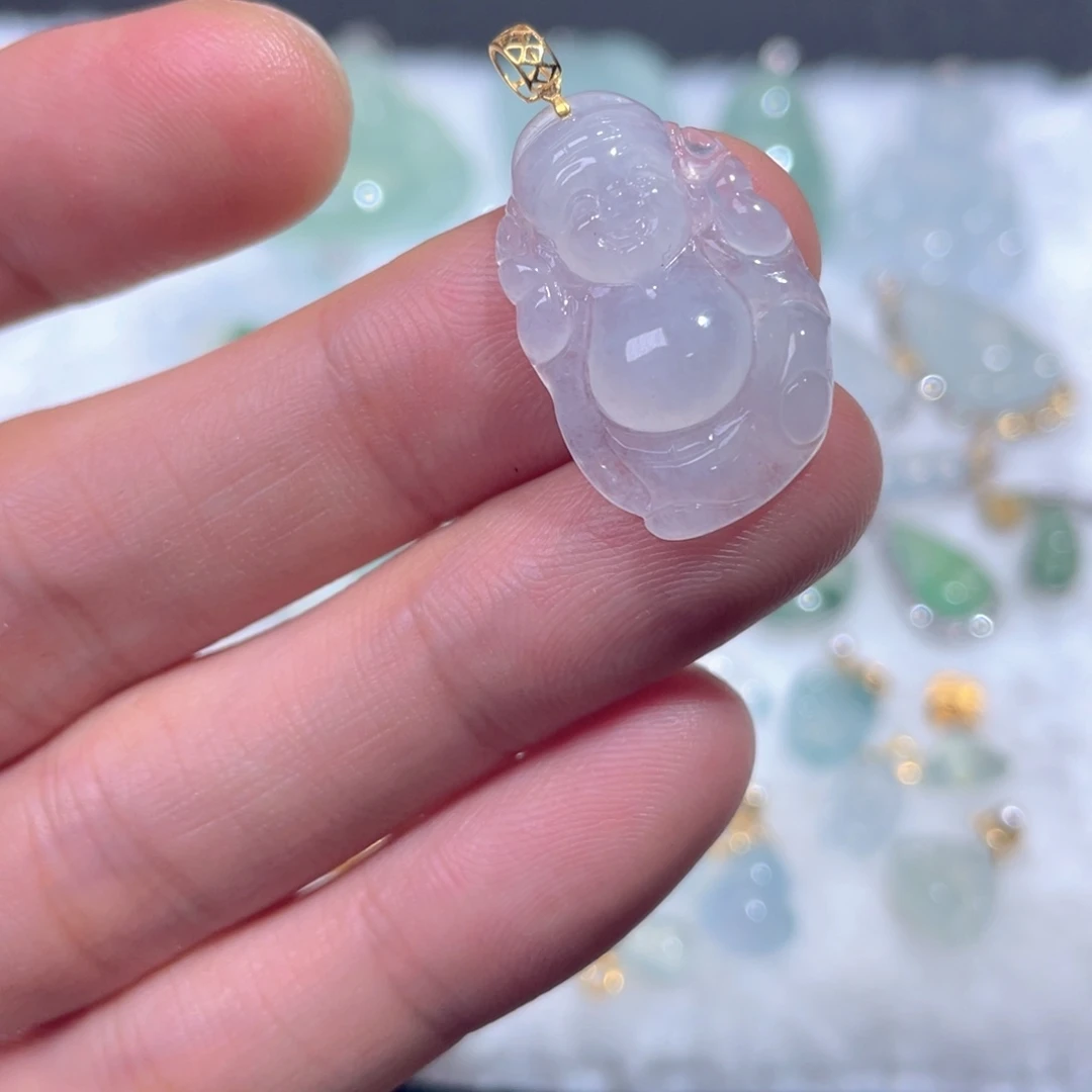 颈饰18K金镶嵌翡翠翡翠