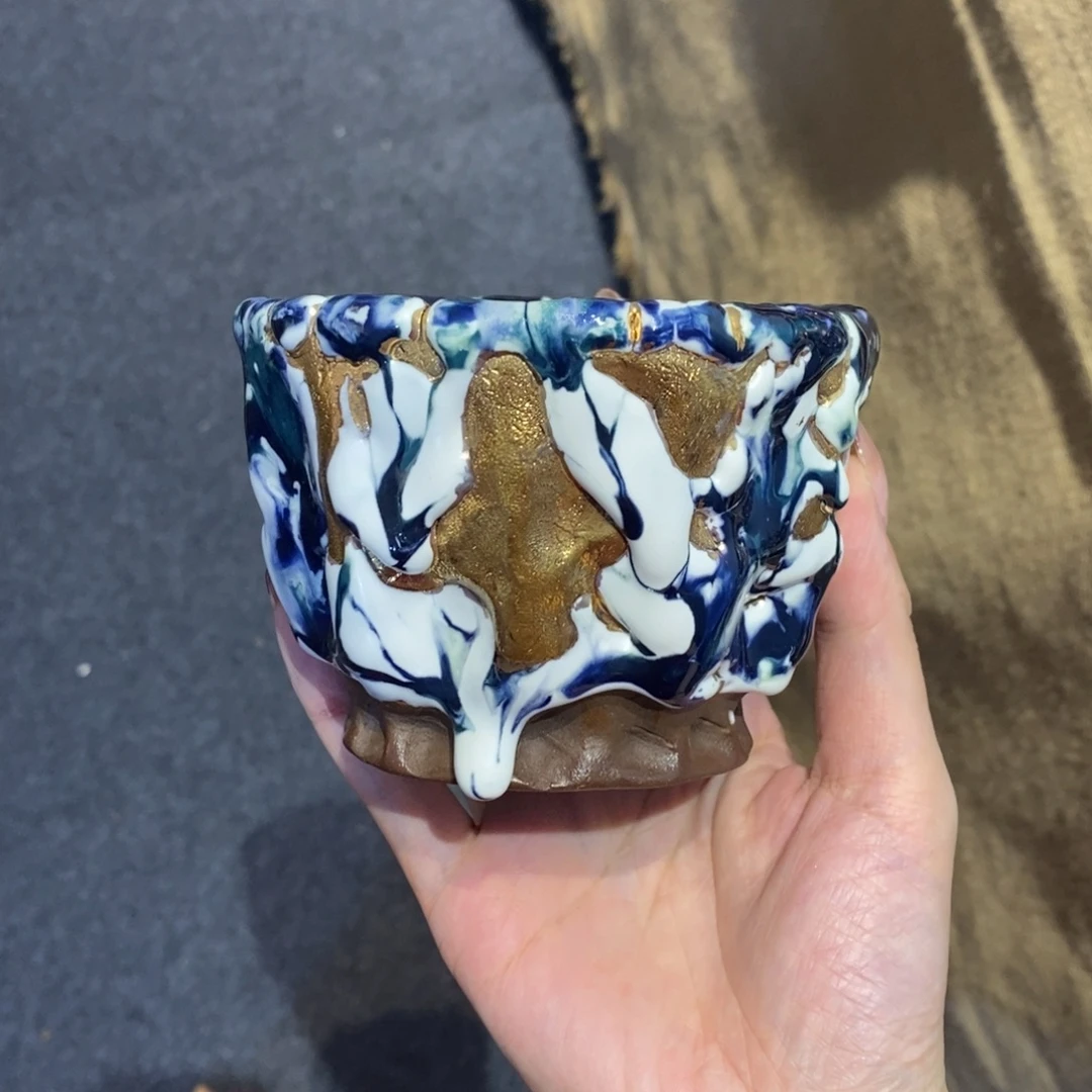瓷片静金多多志野主人杯