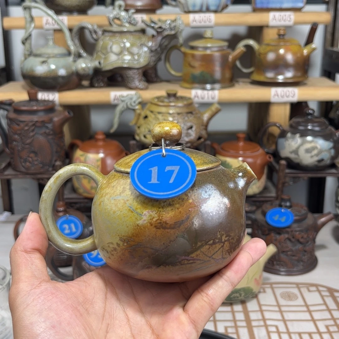 230cc白泥彩填柴烧西施，福利福利古法传承纯裸坯柴烧