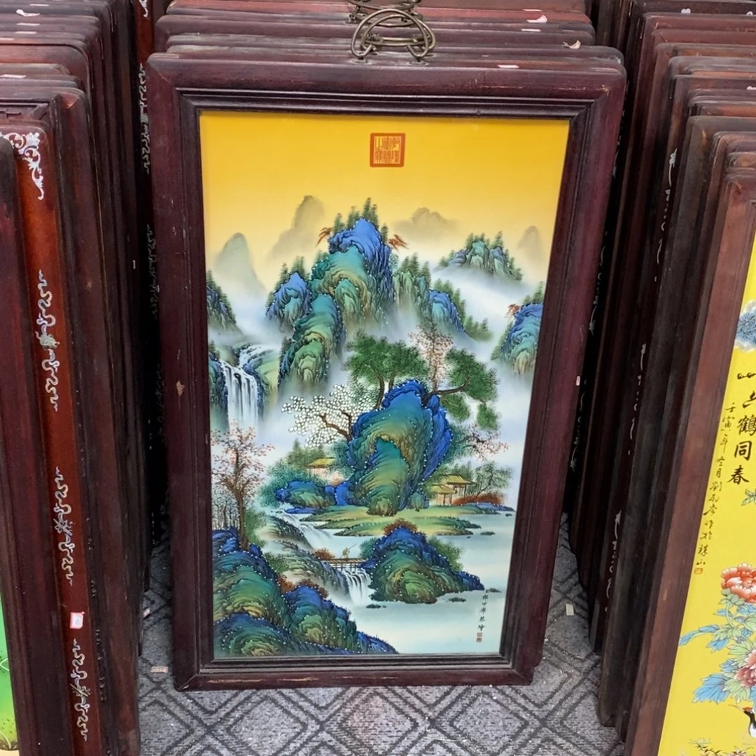 瓷片90*52*1景德镇瓷板画柴窑烧制