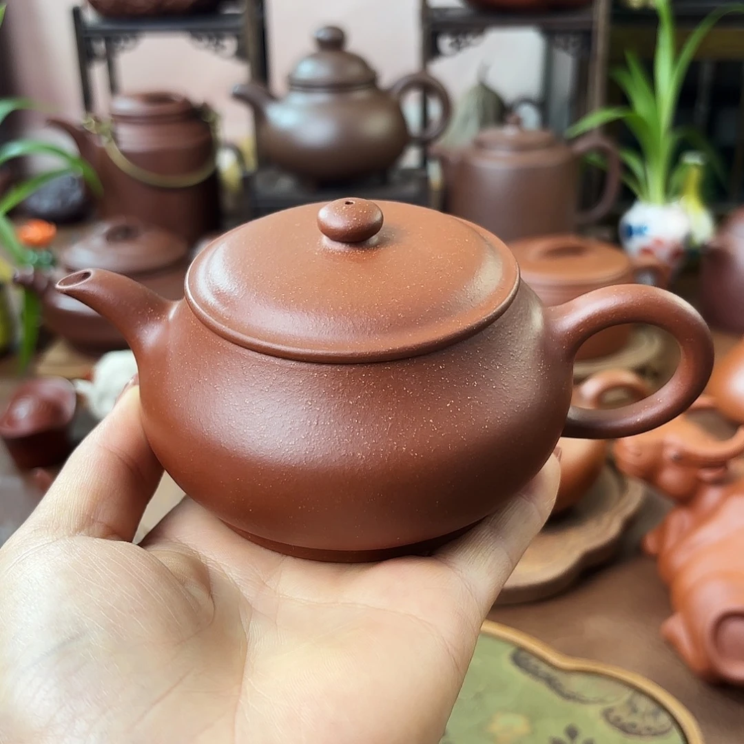 茶壶紫砂明炉红降坡200cc
