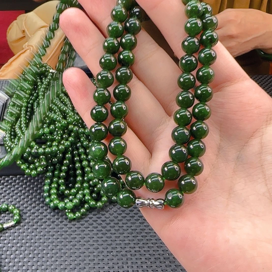 颈饰未镶嵌和田玉碧玉卡8妈妈链 新款