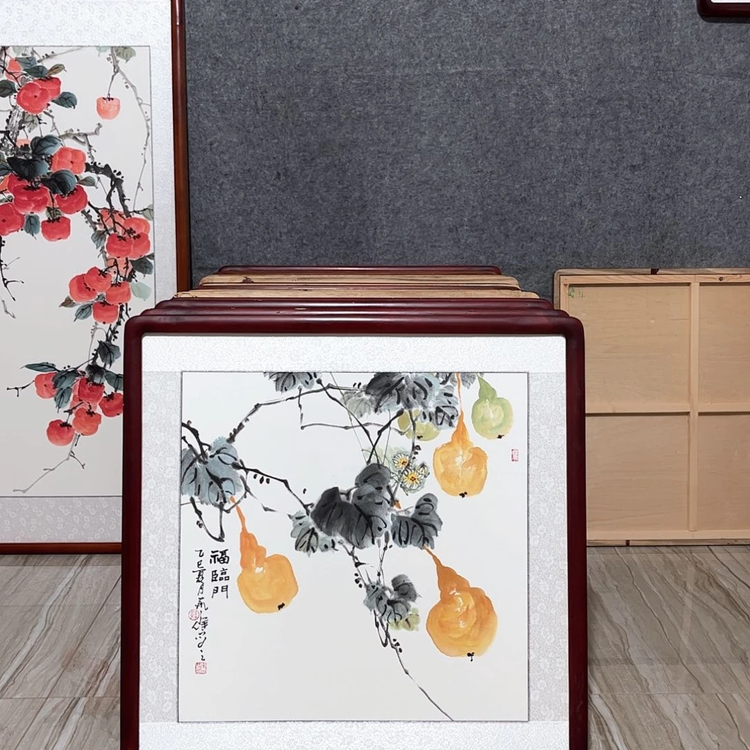 国画书画作品带框63×63