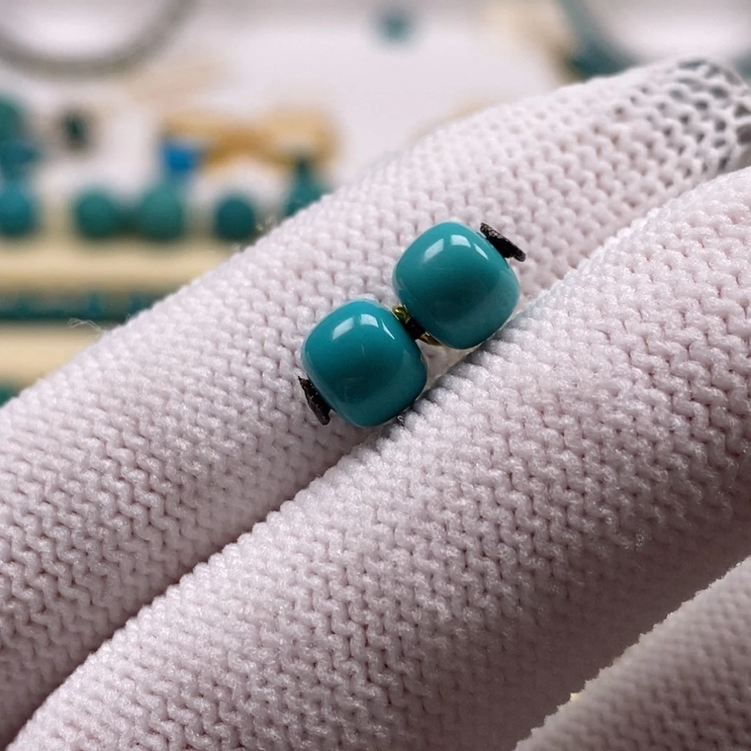 未镶嵌绿松石珠宝奇石老型对珠6.6