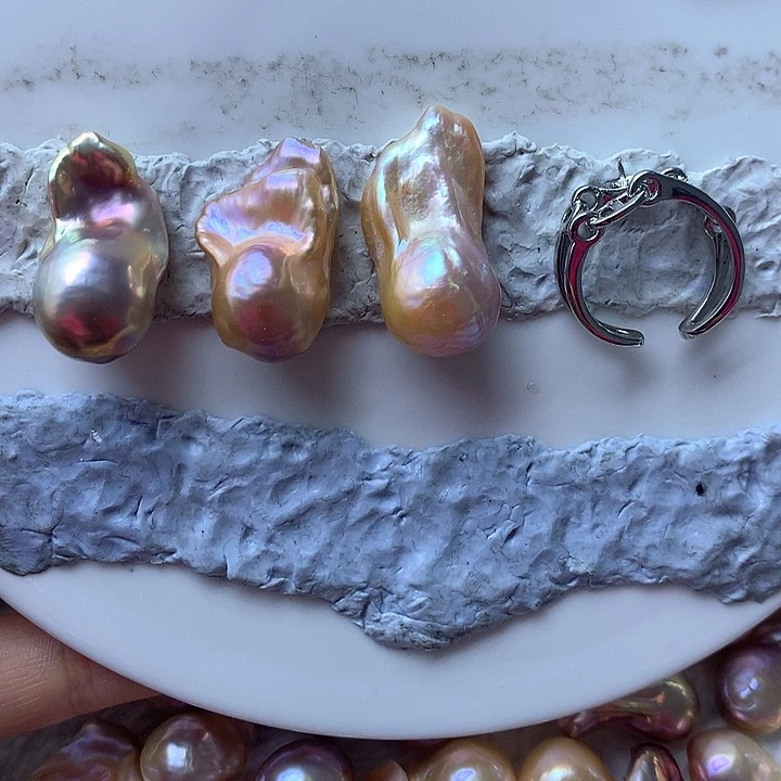 淡水珍珠耳饰银S925镶嵌潇*