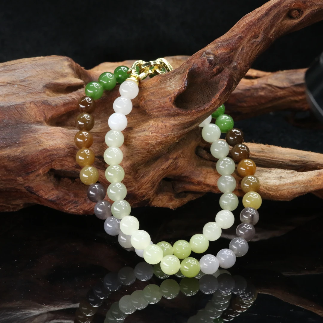 25和田玉多宝色标项链/000500北京中保拍卖