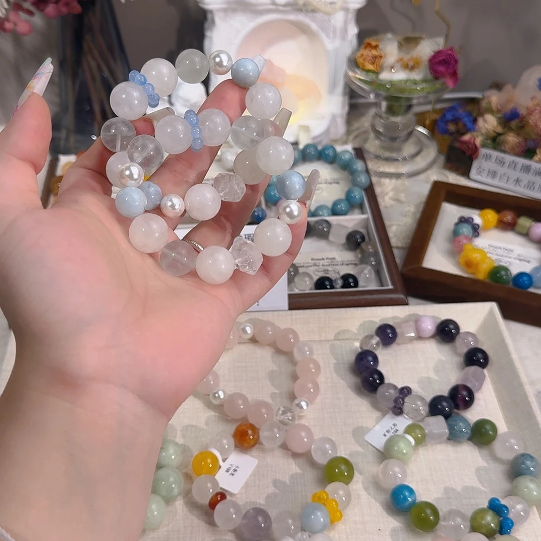 水晶手链合金天然水晶手串多样性发其一