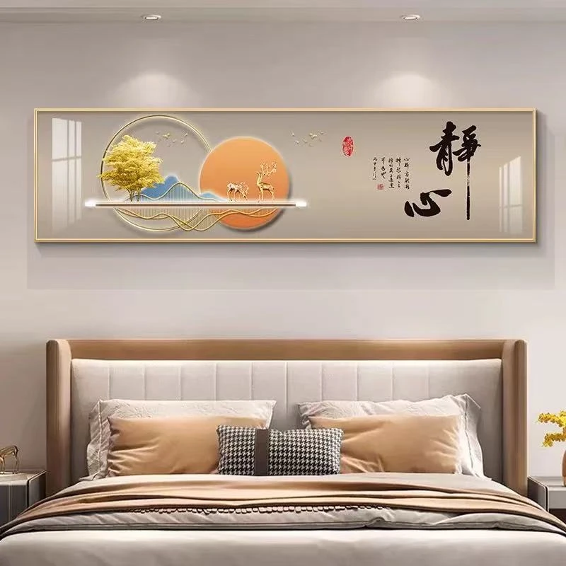 升级版-床头画-【静心床头】卧室晶瓷画晶瓷镶钻画