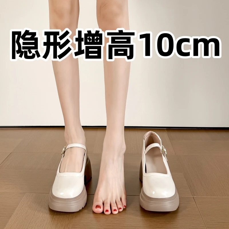 洋气气质低跟鞋女2025新款软皮单鞋浅口软底百搭小皮鞋黑色3