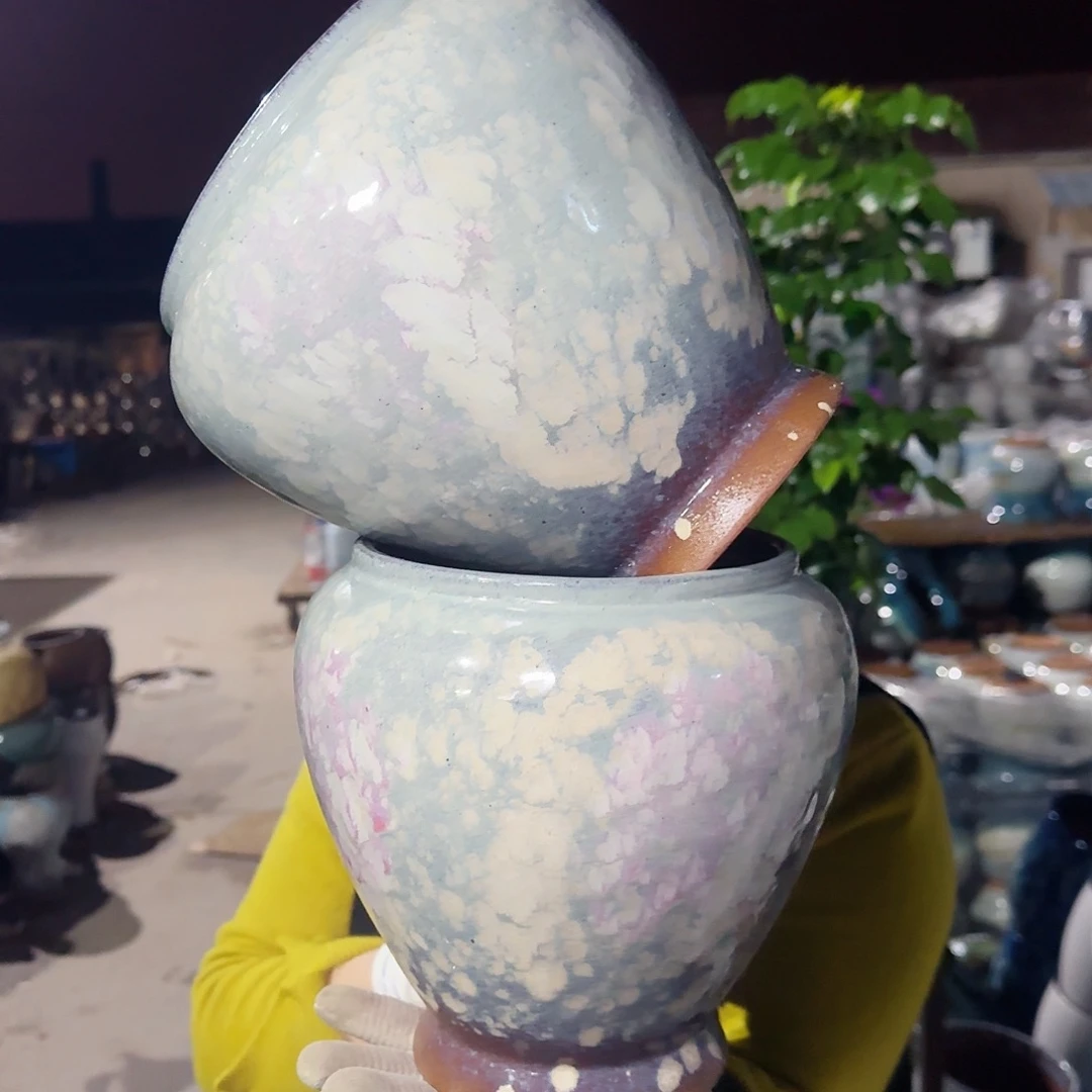 紫砂花盆高22口17