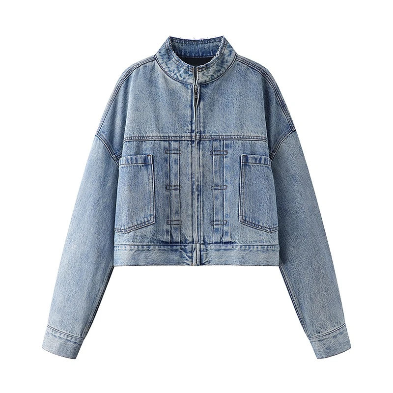 艾诺丝牛仔短款外套女商场同款2025春新款复古百搭休闲上衣1062