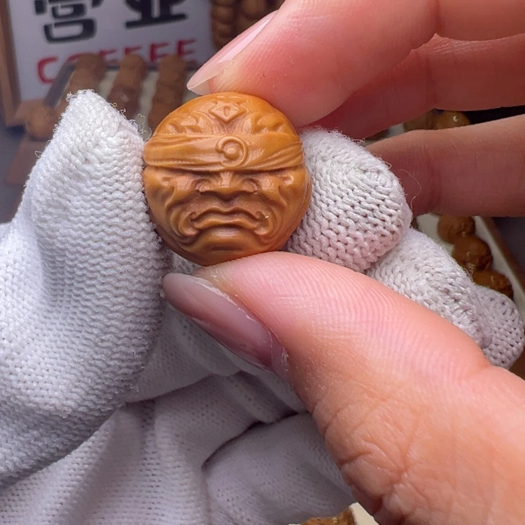 生***彩把件猴头核桃17左右尺寸盲僧全品有正常封口线