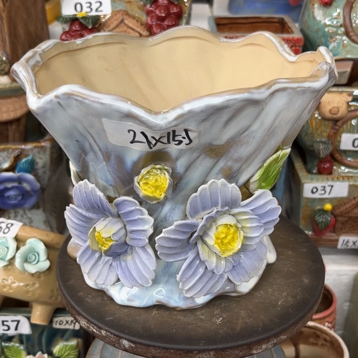 紫砂花盆粗陶材质多肉花盆