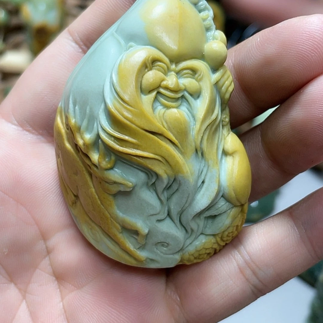 【闪购商品】未镶嵌岫岩河磨玉（透闪石质玉）挂件禅*