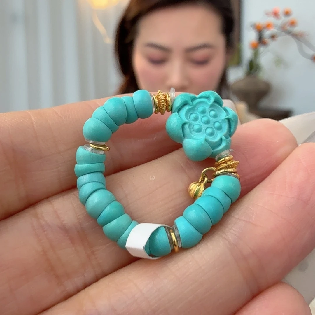 绿松石18K金镶嵌珠宝奇石