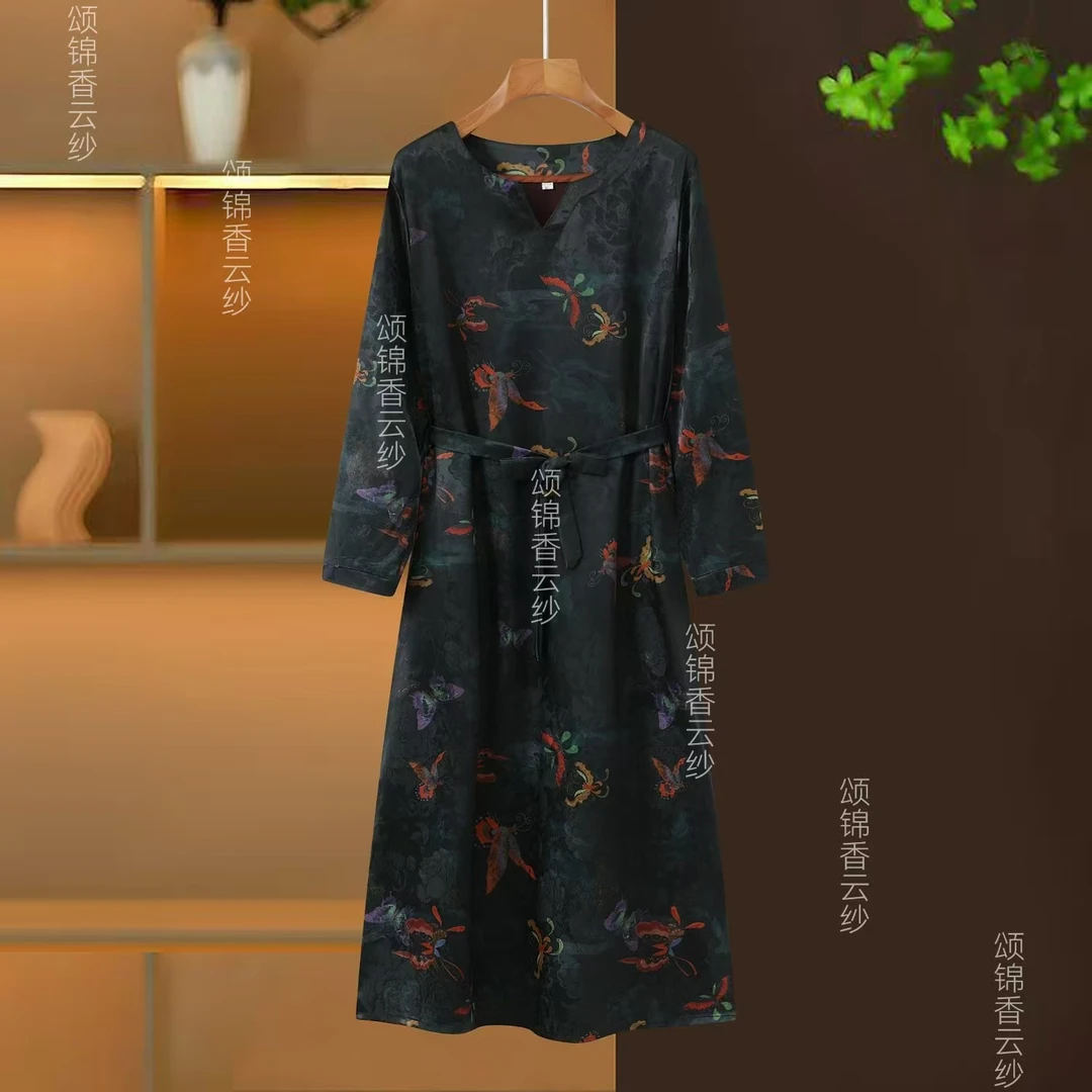[沧]蝶影云姿 四季收腰显瘦复古气质款连衣裙