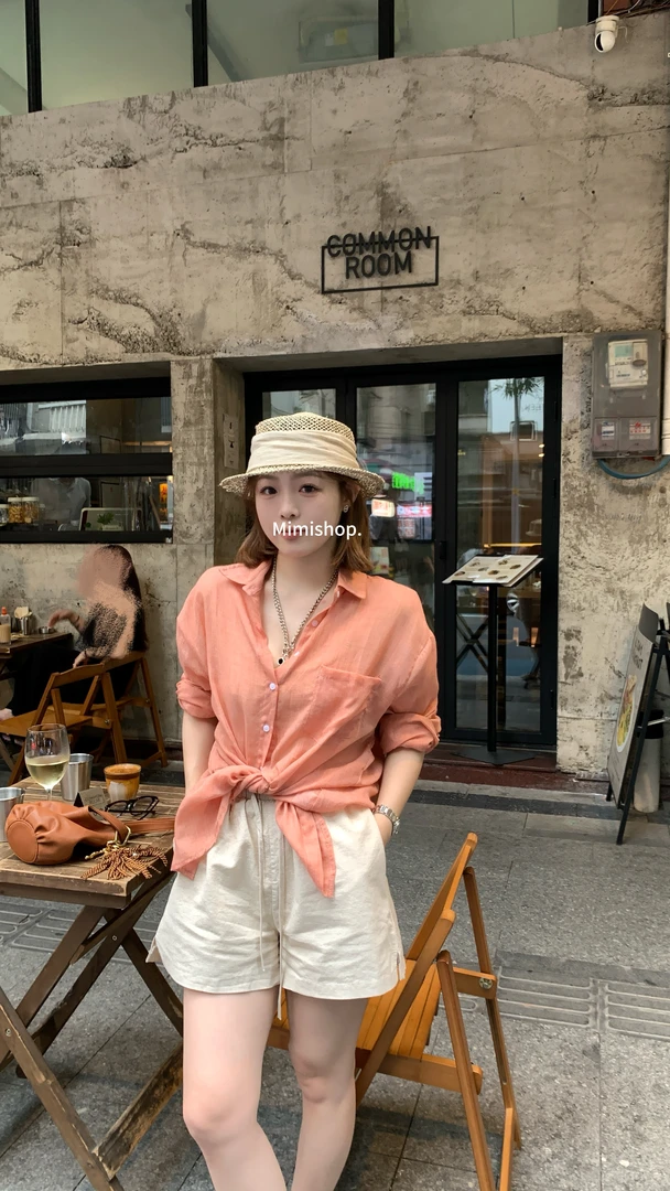 夏日复古百搭清凉麻料短裤