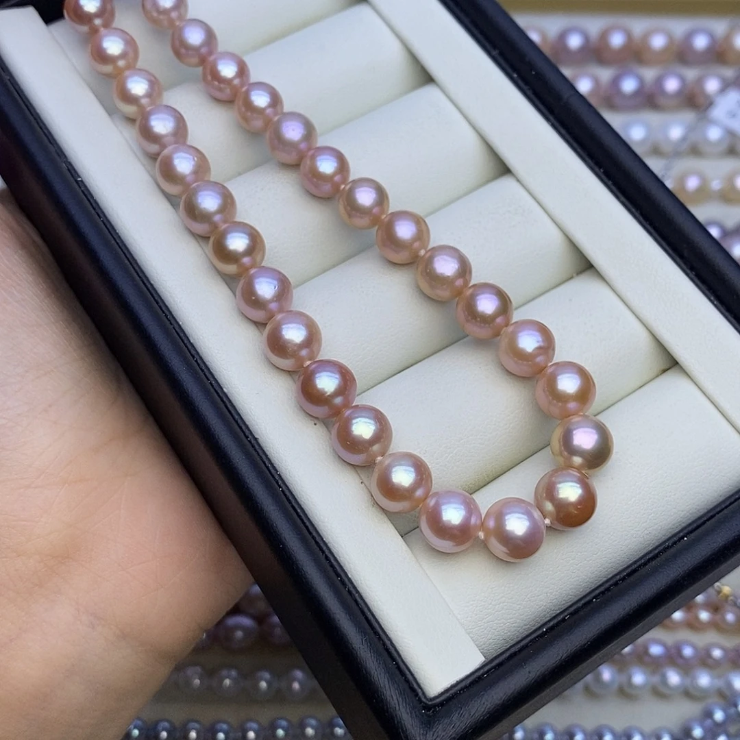 淡水珍珠未镶嵌颈饰金属粉