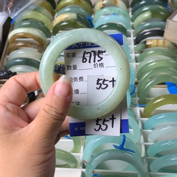 未镶嵌蛇纹石玉手镯6775