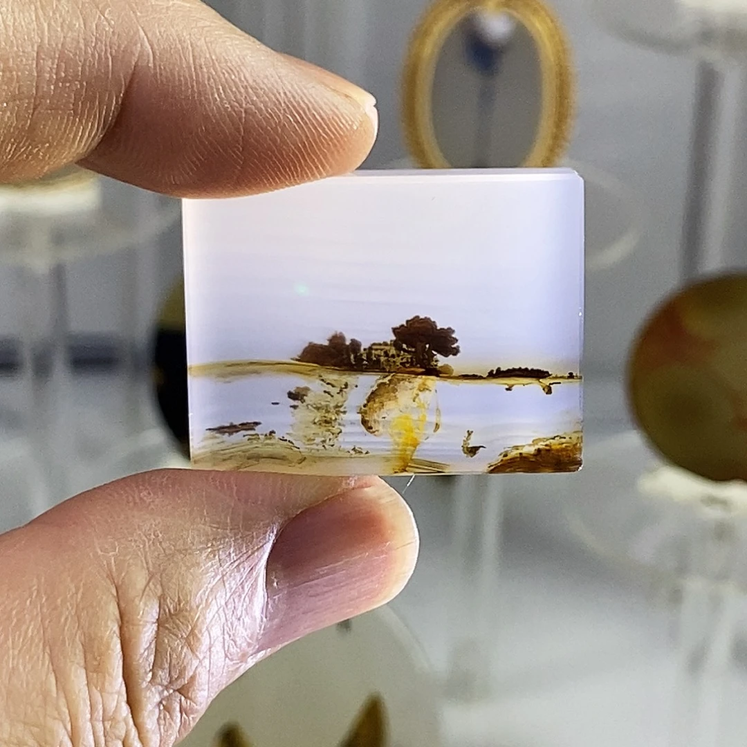 合成碳硅石非金属时尚图纹画面石饰品