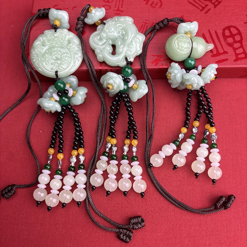 精美汽车车内挂饰平安出入福禄葫芦貔貅造型一路平安摆件礼盒包装