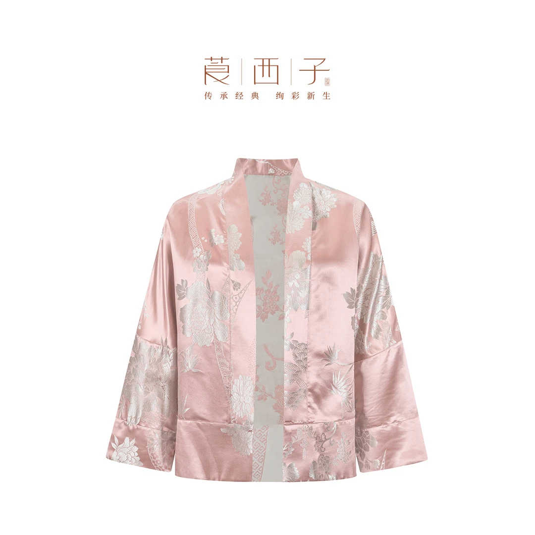 【釉棠】新中式气质复古优雅风薄款桑蚕丝短外套老钱风通勤百搭