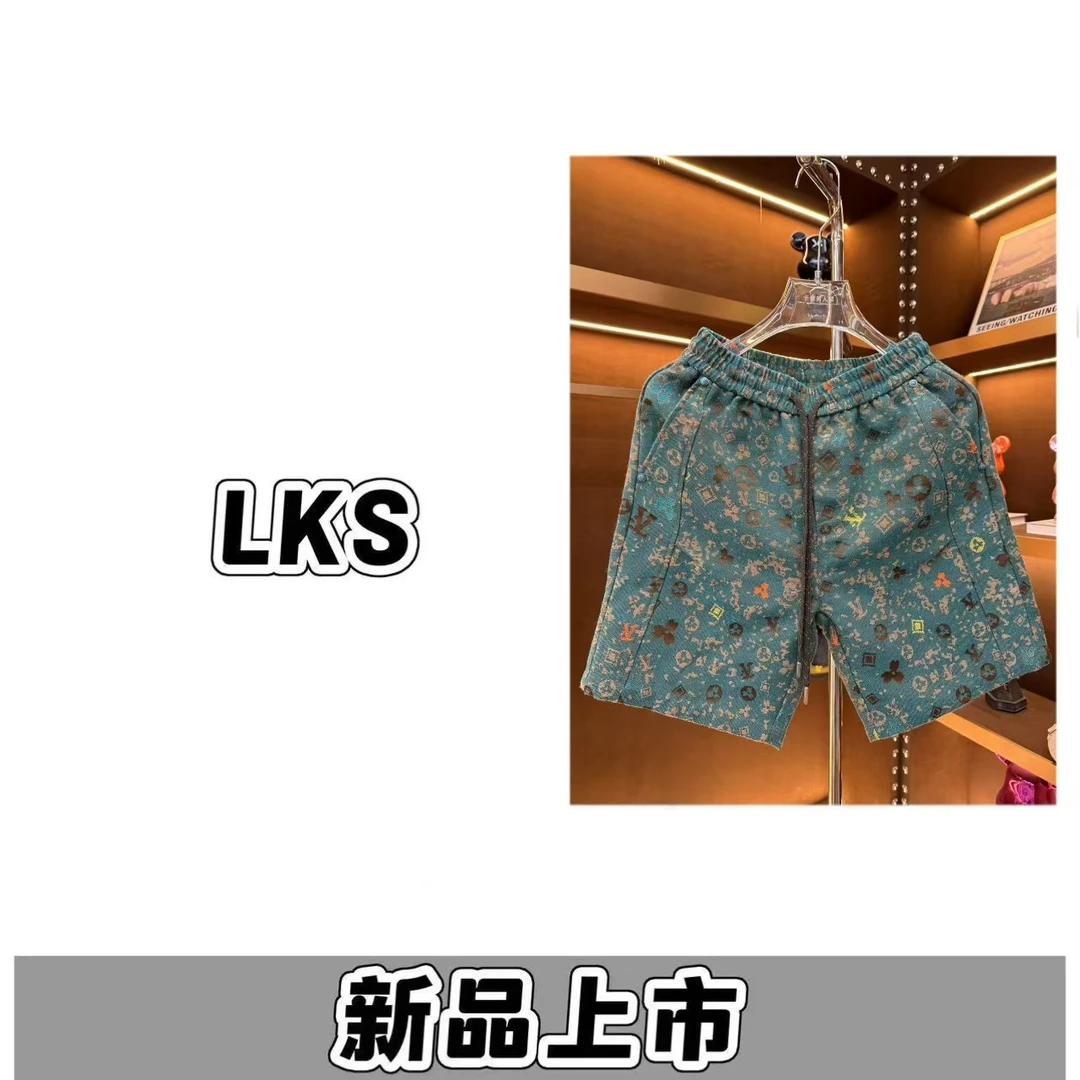 D245【大宝专属】-春夏季新款老花水洗短裤男女同款休闲百搭