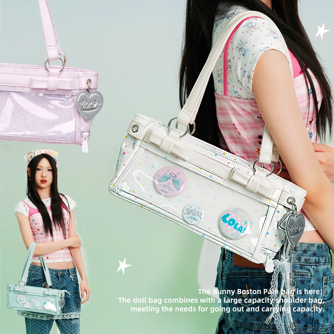 LOLA DESIGN星星横版单肩痛包 韩系学生制服包漫展追星灯牌相机包