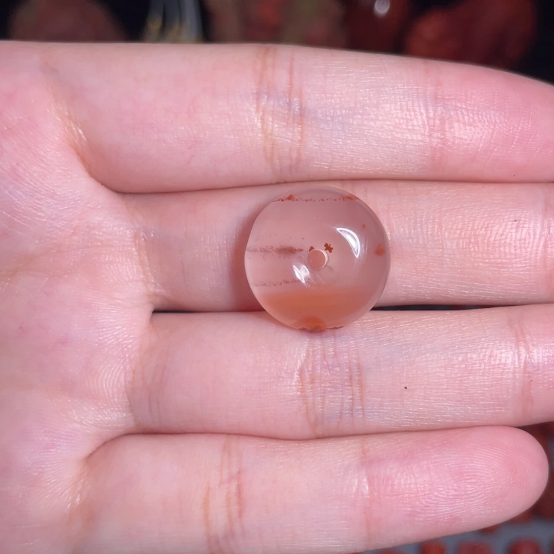 南红玛瑙未镶嵌冰飘平安扣16.9mm
