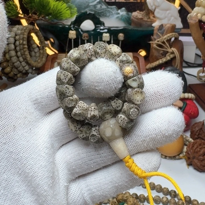 星月菩提手串1号车尺寸10石玉玛尼墩双标手持