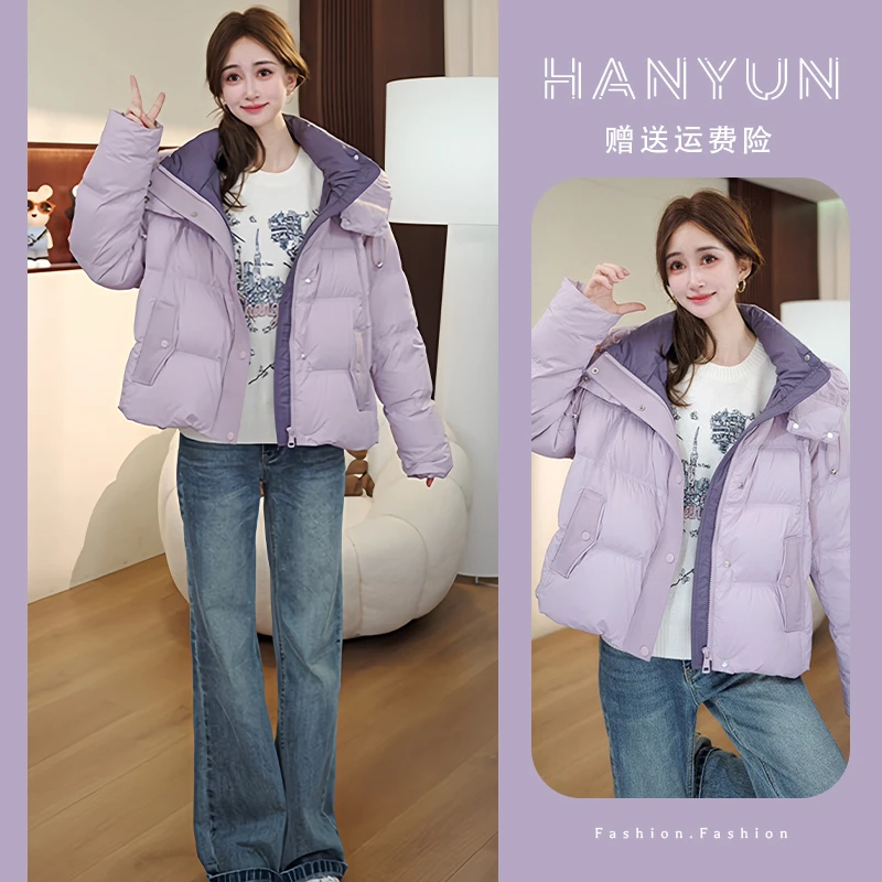 加厚时尚百搭设计感长袖棉服女2025冬季新款宽松遮肉开衫保暖外套