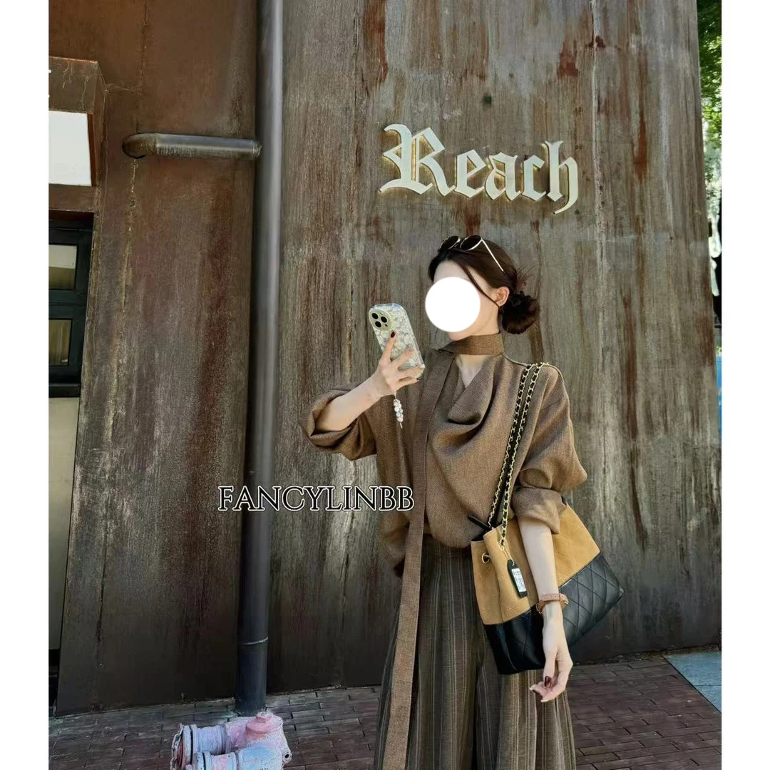 【经济自由】林北鼻·棉麻显瘦气质大牌松弛老钱风荡领衬衫上衣