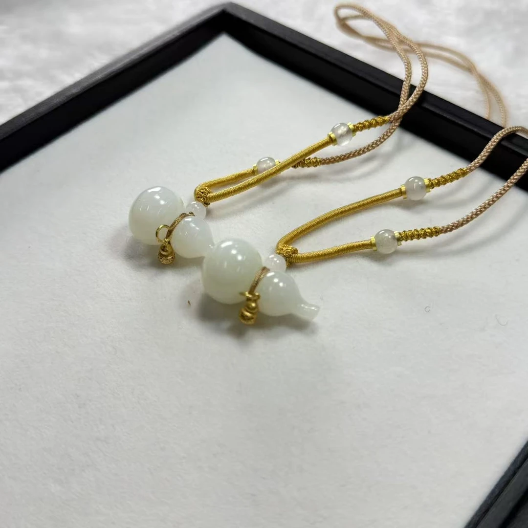 【睿泽赏宝】S925和田玉白玉葫芦吊坠 多样性发一/有瑕 KT0980002