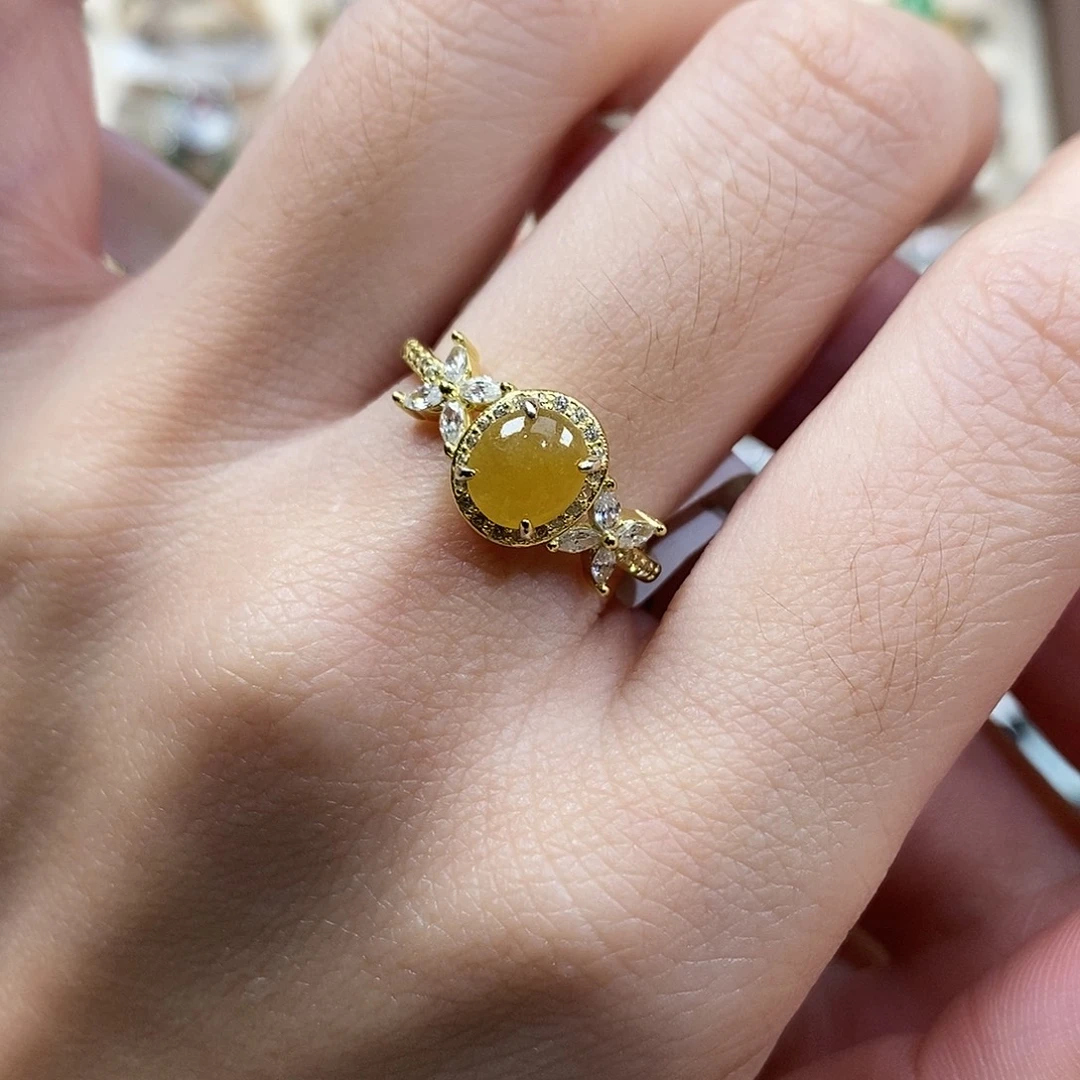 翡翠银S925镶嵌戒指