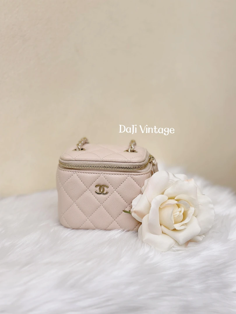 95新 Chanel/香奈儿 大吉中古3/Chanel香奈儿樱花粉小盒子斜挎包
